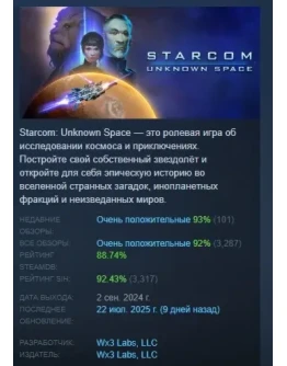 Starcom: Unknown Space АВТОДОСТАВКА STEAM РОССИЯ