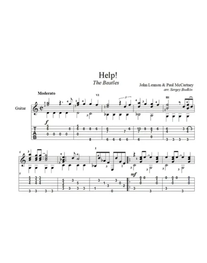Help! (The Beatles) для гитары