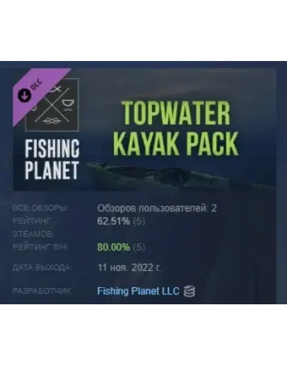 Fishing Planet: Topwater Kayak Pack DLC STEAM РОССИЯ