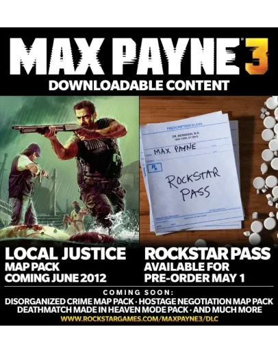 Max Payne 3 -Rockstar Pass DLC Steam CD Key REGION FREE