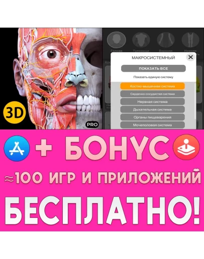 Анатомия 3D Атлас ПОЛНАЯ ВЕРСИЯ iPhone ios AppStore