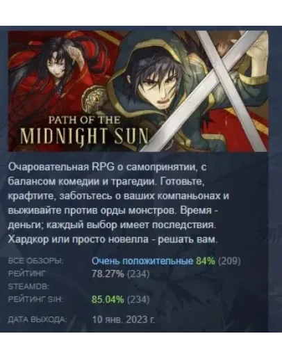 Path of the Midnight Sun АВТОДОСТАВКА STEAM РОССИЯ