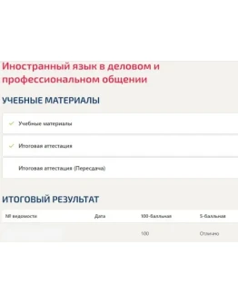 Иностранный язык в деловом и профессиональном общении