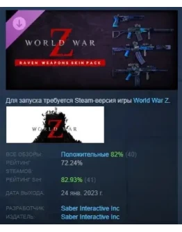 World War Z: Aftermath - Raven Weapons Skin Pack STEAM