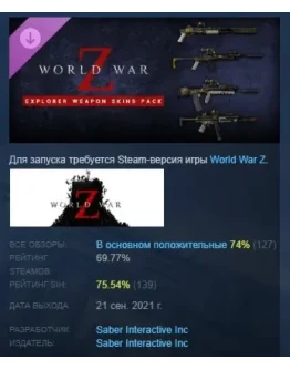 World War Z: Aftermath Explorer Weapons Pack STEAM РФ