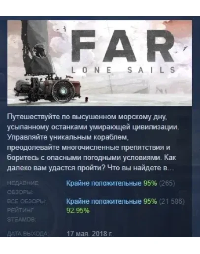 FAR: Lone Sails АВТОДОСТАВКА STEAM GIFT РОССИЯ