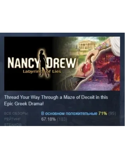 Nancy Drew: Labyrinth of Lies АВТОДОСТАВКА STEAM РОССИЯ