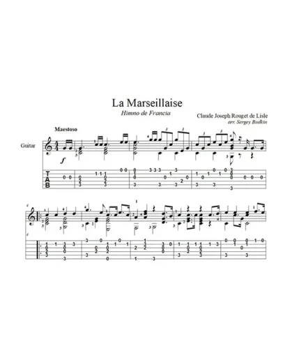 Марсельеза - Гимн Франции - для гитары