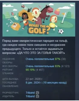 WHAT THE GOLF? АВТОДОСТАВКА STEAM РОССИЯ