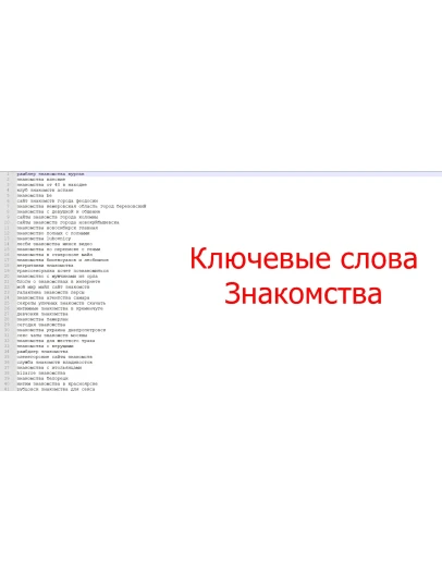 Большая база ключевых слов - Знакомства dating