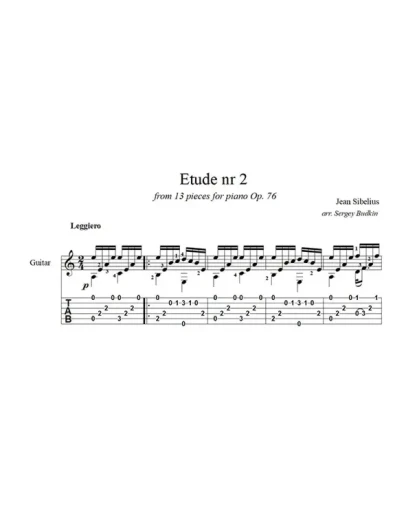 Сибелиус Этюд II для гитары