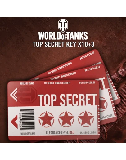 КАРТЫ WORLD OF TANKS SECRET KEY CARDS 10 + 3 Xbox
