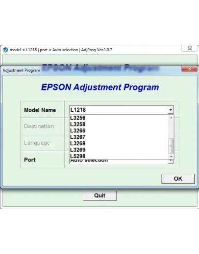 Adjustment program Epson L1218, L1258, L1259, L3218 ...