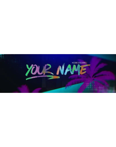 Psd-шаблон баннер (шапки) для Twitch Акварель Psd-шаблон баннер (шапки) для Twitch Акварель