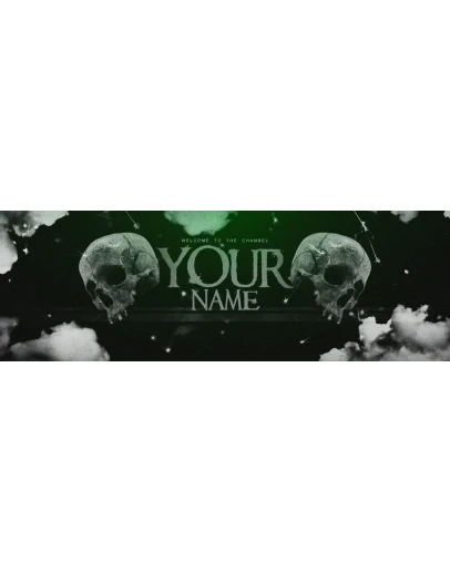 Psd-шаблон баннер (шапки) для Twitch Череп