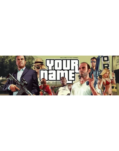 Psd-шаблон баннер (шапки) для Twitch GTA 5