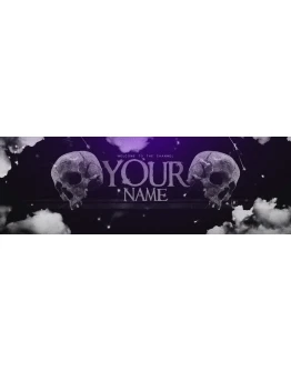 Psd-шаблон баннер (шапки) для Twitch Череп