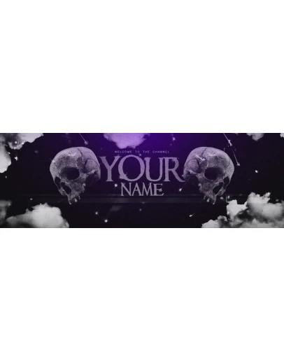 Psd-шаблон баннер (шапки) для Twitch Череп