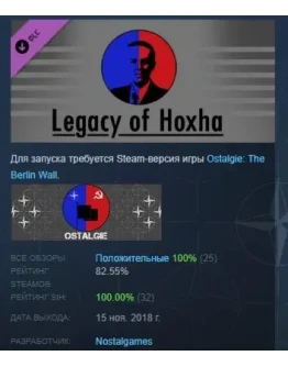 Ostalgie: Legacy of Hoxha DLC STEAM GIFT РОССИЯ