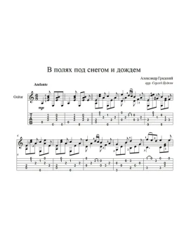 В полях под снегом и дождем (А. Градский) для гитары
