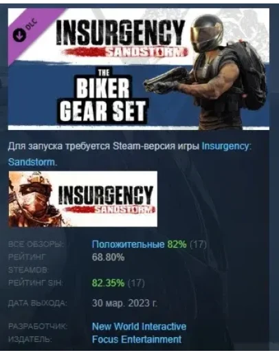 Insurgency: Sandstorm - Biker Gear Set DLC STEAM РОССИЯ