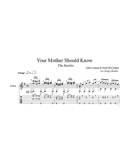 Your Mother Should Know (The Beatles) для гитары