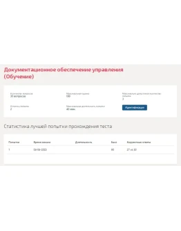 Документационное обеспечение управления.Тест Синергия