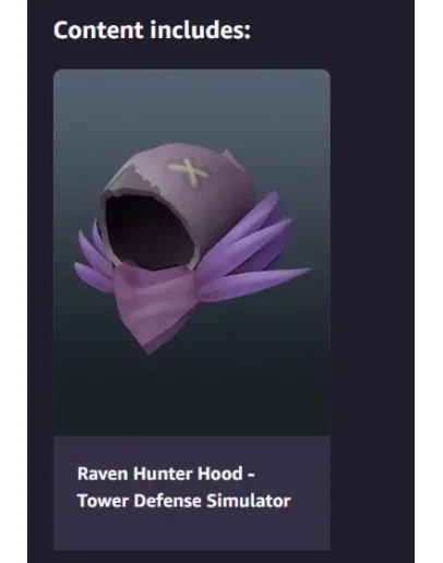 Roblox DLC: Raven Hunter Hood Tower Defense