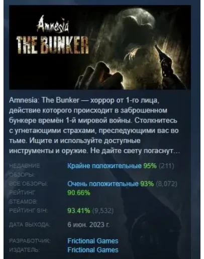 Amnesia: The Bunker АВТОДОСТАВКА STEAM РОССИЯ Amnesia: The Bunker АВТОДОСТАВКА STEAM РОССИЯ