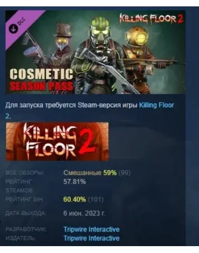 Killing Floor 2 - Cosmetics Season Pass STEAM РОССИЯ