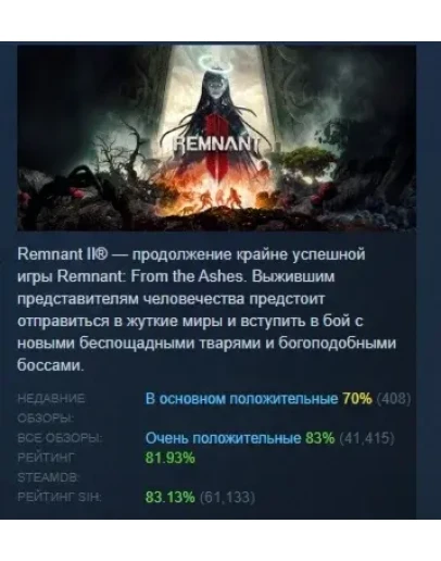 Remnant II АВТОДОСТАВКА STEAM РОССИЯ