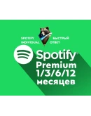 3/6/12/18 SPOTIFY PREMIUM ЛИЧНАЯ/ДУО/СЕМЬЯ