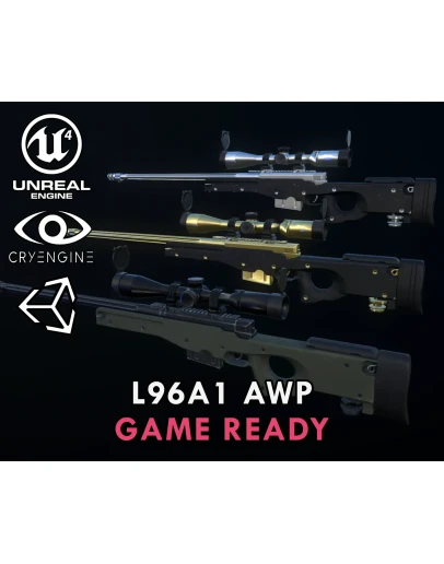 L96A1 AWP in three materials for game ready