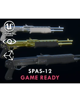 SPAS-12 in three materials for game ready