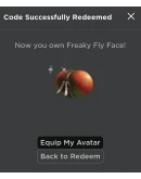 КОД Freaky Fly Face ROBLOX