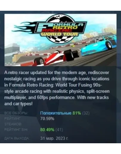 Formula Retro Racing - World Tour STEAM GIFT РОССИЯ