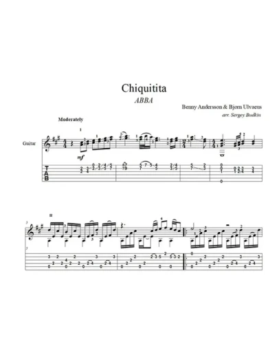 Chiquitita - ABBA - для гитары