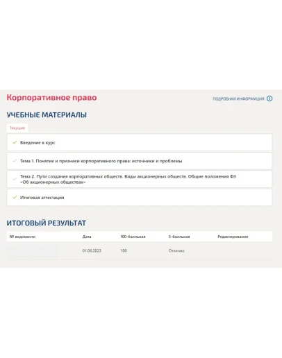 Корпоративное право.Тест1,Тест2,Итоговый тест Синергия