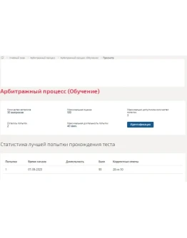 Арбитражный процесс.Тест Синергия/МТИ 2023г