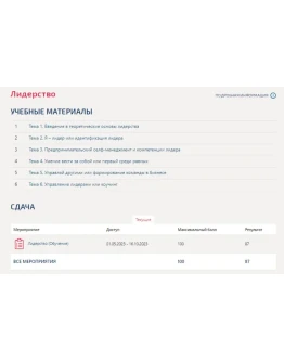 Лидерство.Тест Синергия/МТИ 2023г.