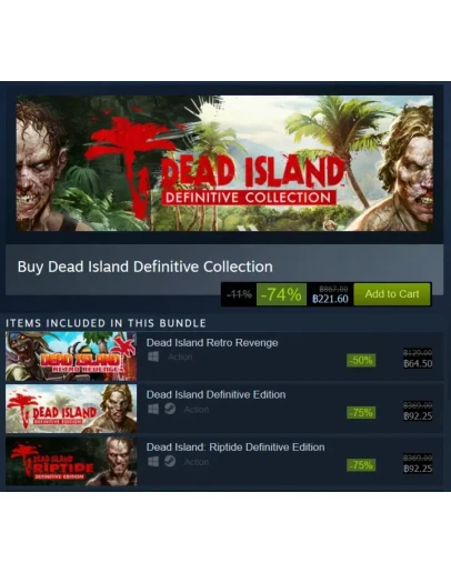Dead Island Definitive Colletion 1+2+3Steam/Global