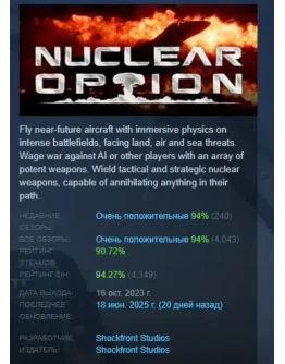 Nuclear Option АВТОДОСТАВКА STEAM РОССИЯ