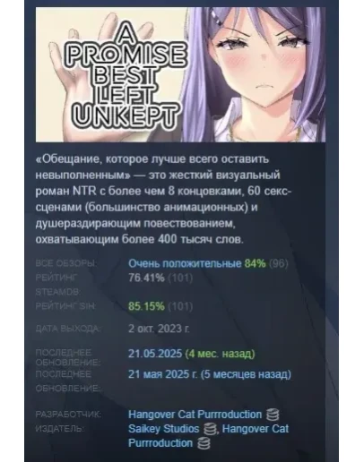 A Promise Best Left Unkept STEAM РОССИЯ