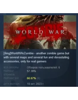 World war zombie АВТОДОСТАВКА STEAM РОССИЯ