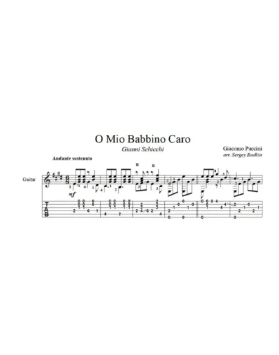O Mio Babbino Caro (Пуччини-Джанни Скикки) для гитары