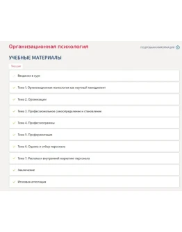 Организационная психология.Итоговый тест Синергия/МТИ