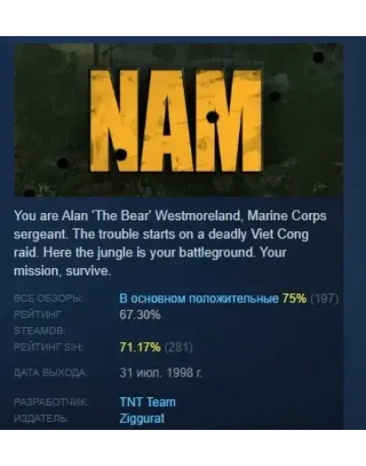 Nam АВТОДОСТАВКА STEAM GIFT РОССИЯ