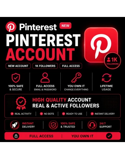 Pinterest Account with 1k followers Full access Pinterest Account with 1k followers Full access