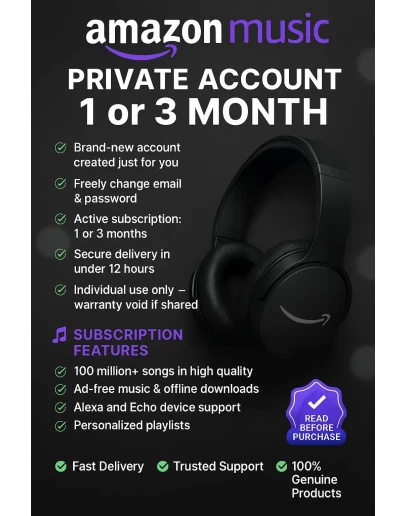 Amazon Music1/3Месяц ЛИЧНЫЙ АККАУНТ