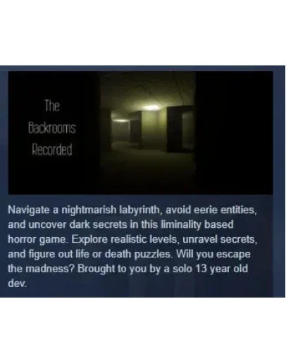 The Backrooms Recorded STEAM GIFT РОССИЯ